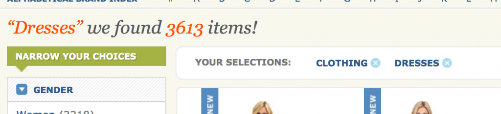 Zappos - exemple de suppression de tags