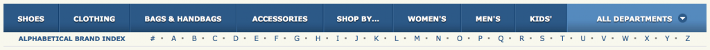 Zappos - index des marques