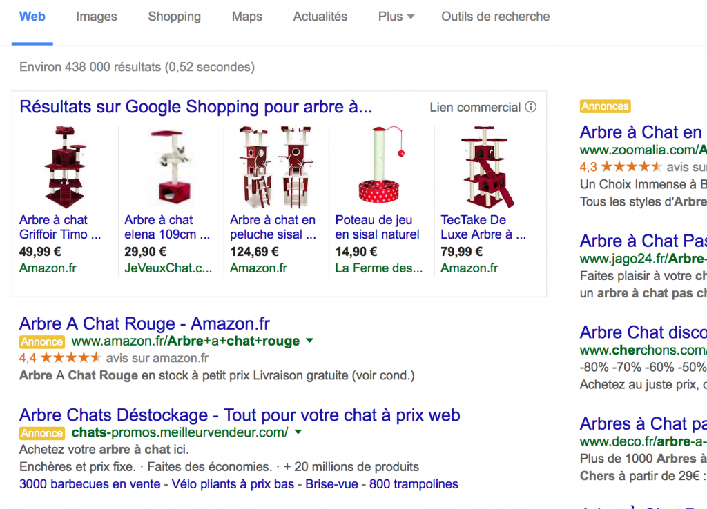 Arbres à chat by Google